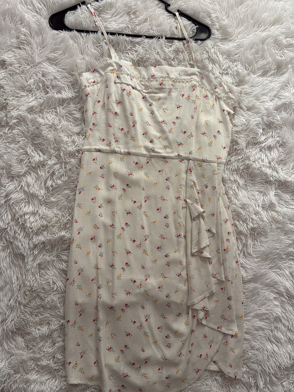 Wildfox Cream Midi Dress with Pink & Yellow Floral Print